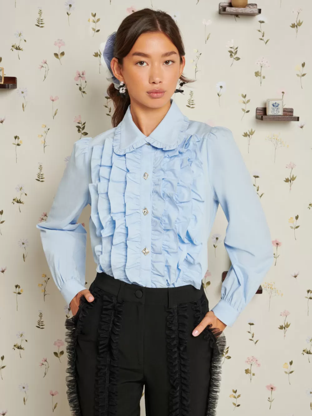 Hot Adore Ruffle Blouse Women Tops