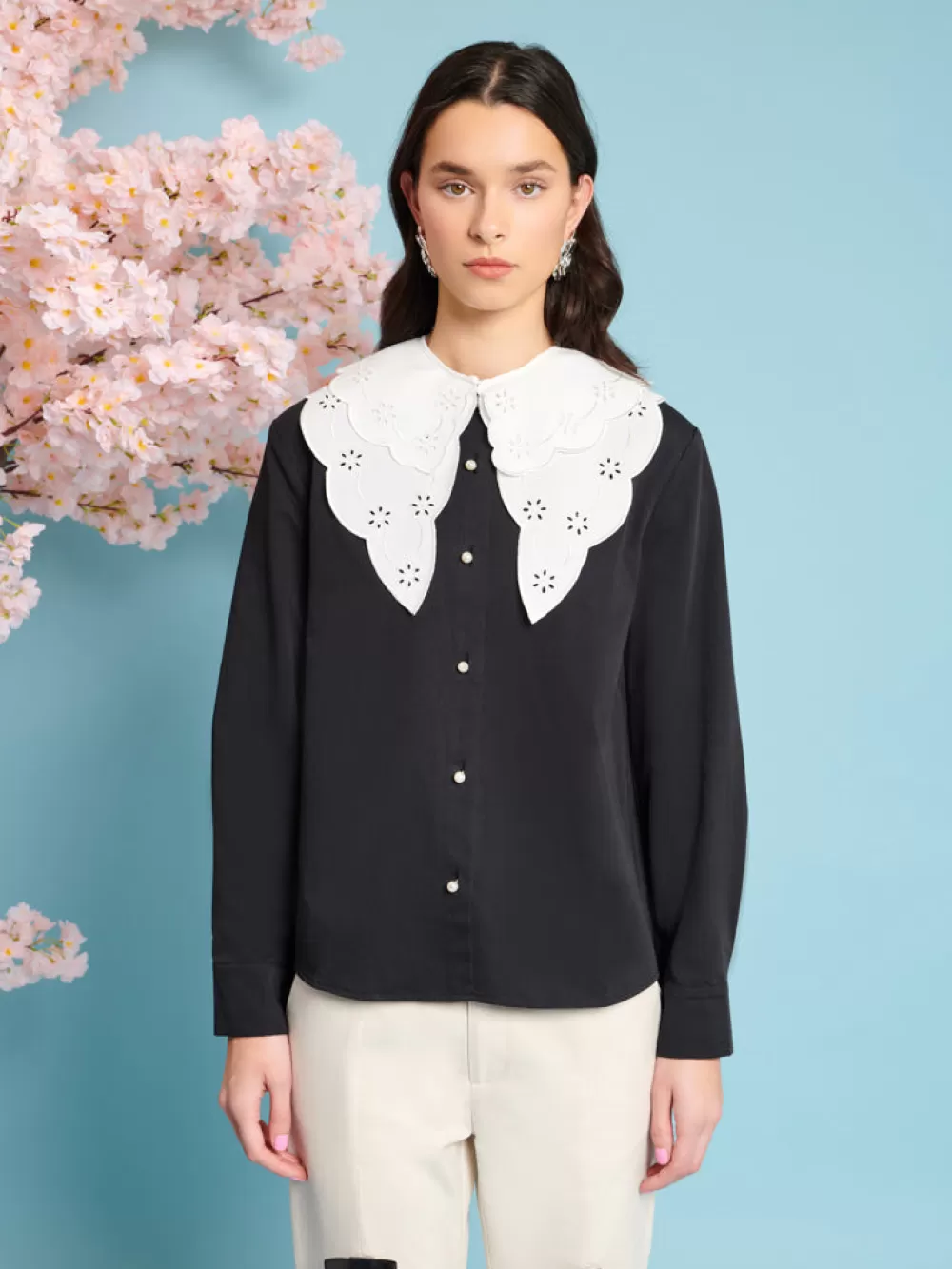 New Ara Collar Blouse Women Tops