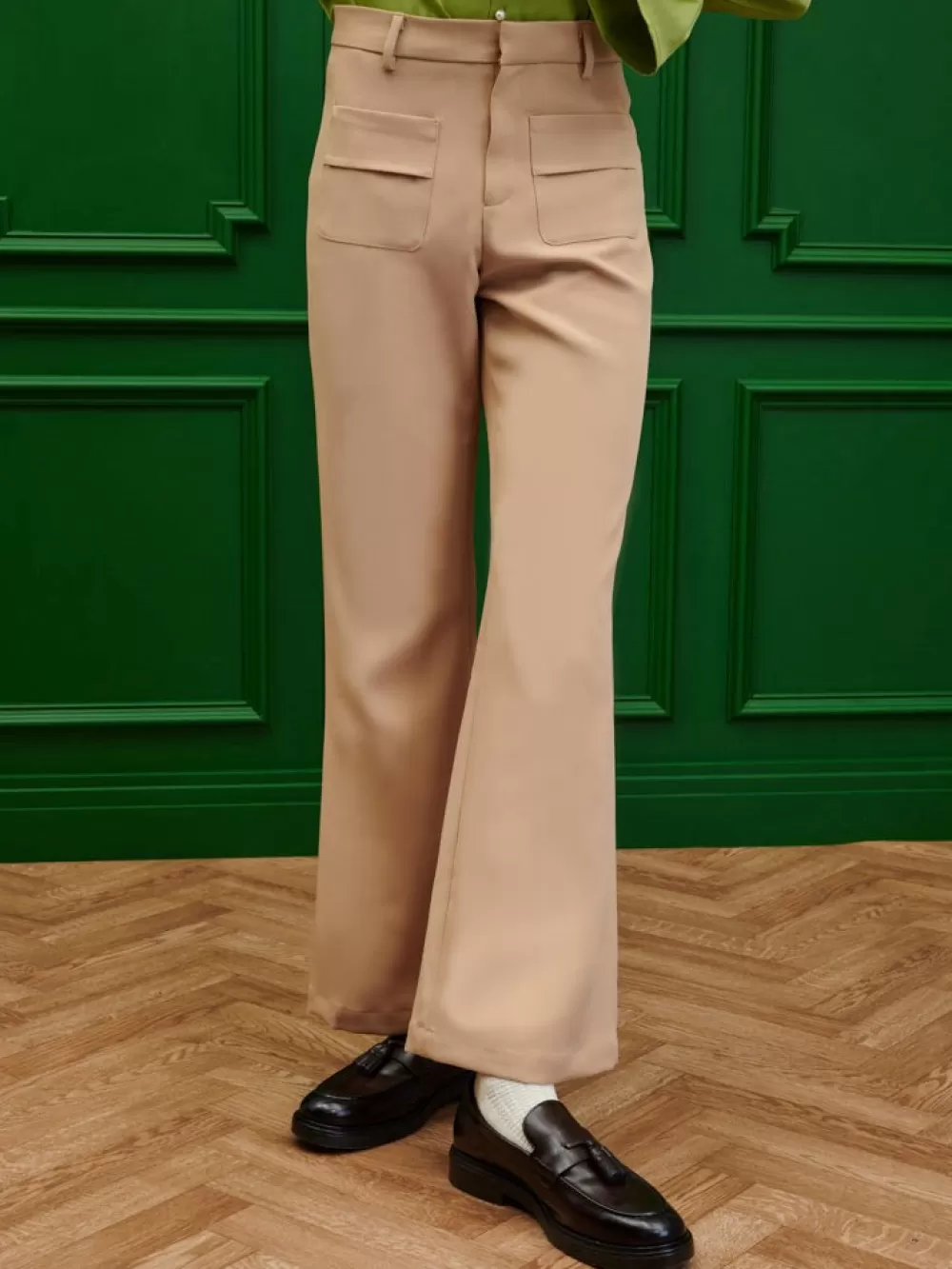 Best Bertie Crepe Flare Trousers Trousers