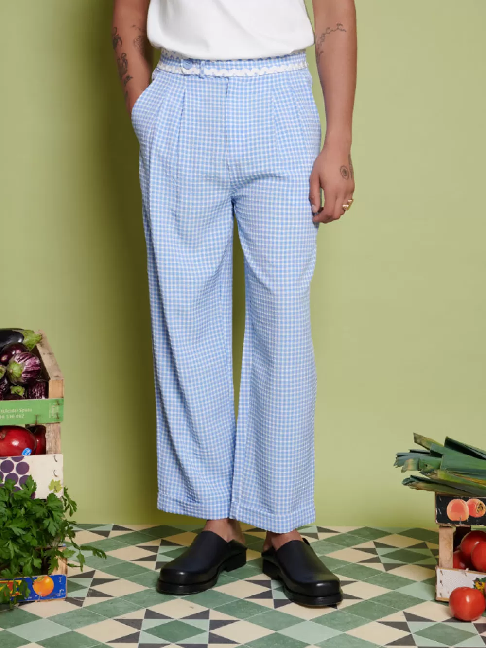 Best Sale Bruno Gingham Trousers Trousers