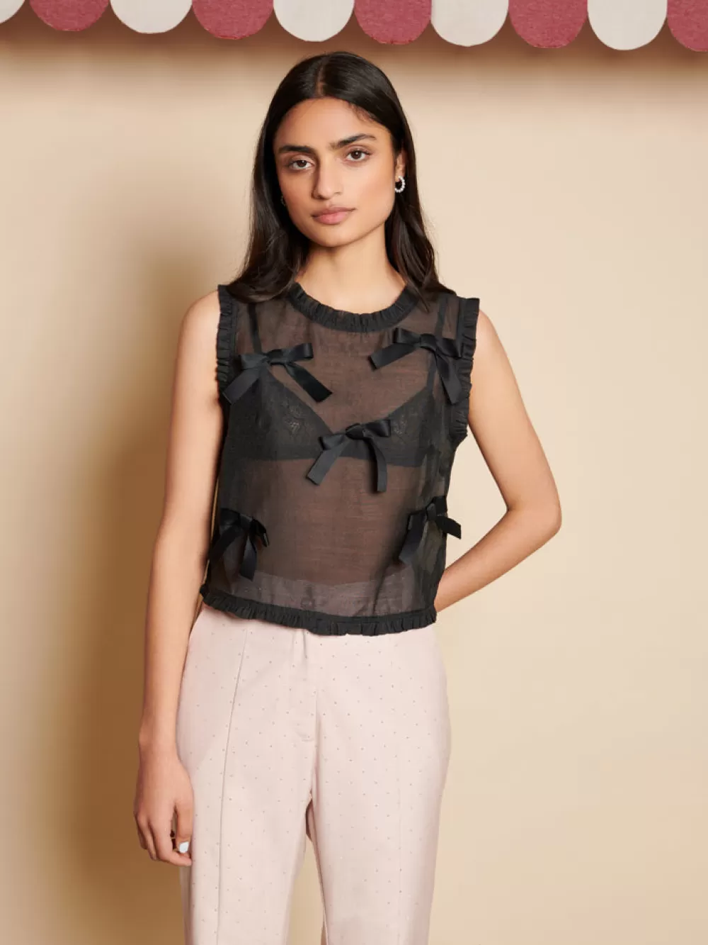 Fashion Butter Bow Ruffle Top Women Tops