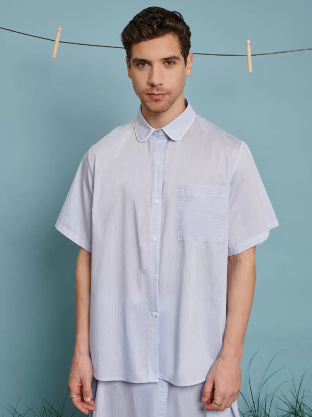 Fashion Cameron Pinstripe Boxy Shirt Shirts