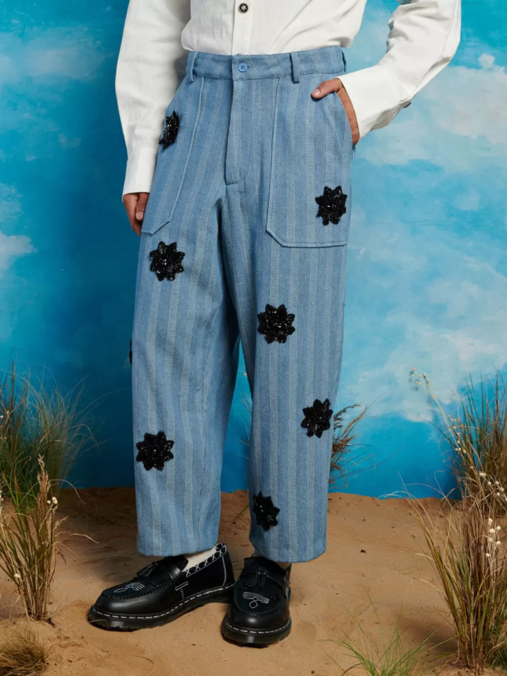 Hot Cameron Stripe Applique Trousers Trousers