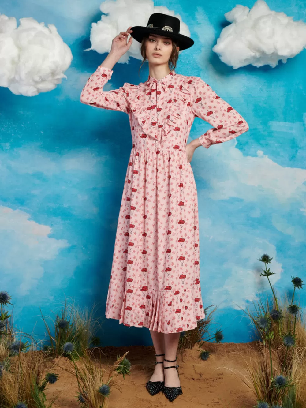 Shop Cowgirl Print Midi Dress Women Dresses