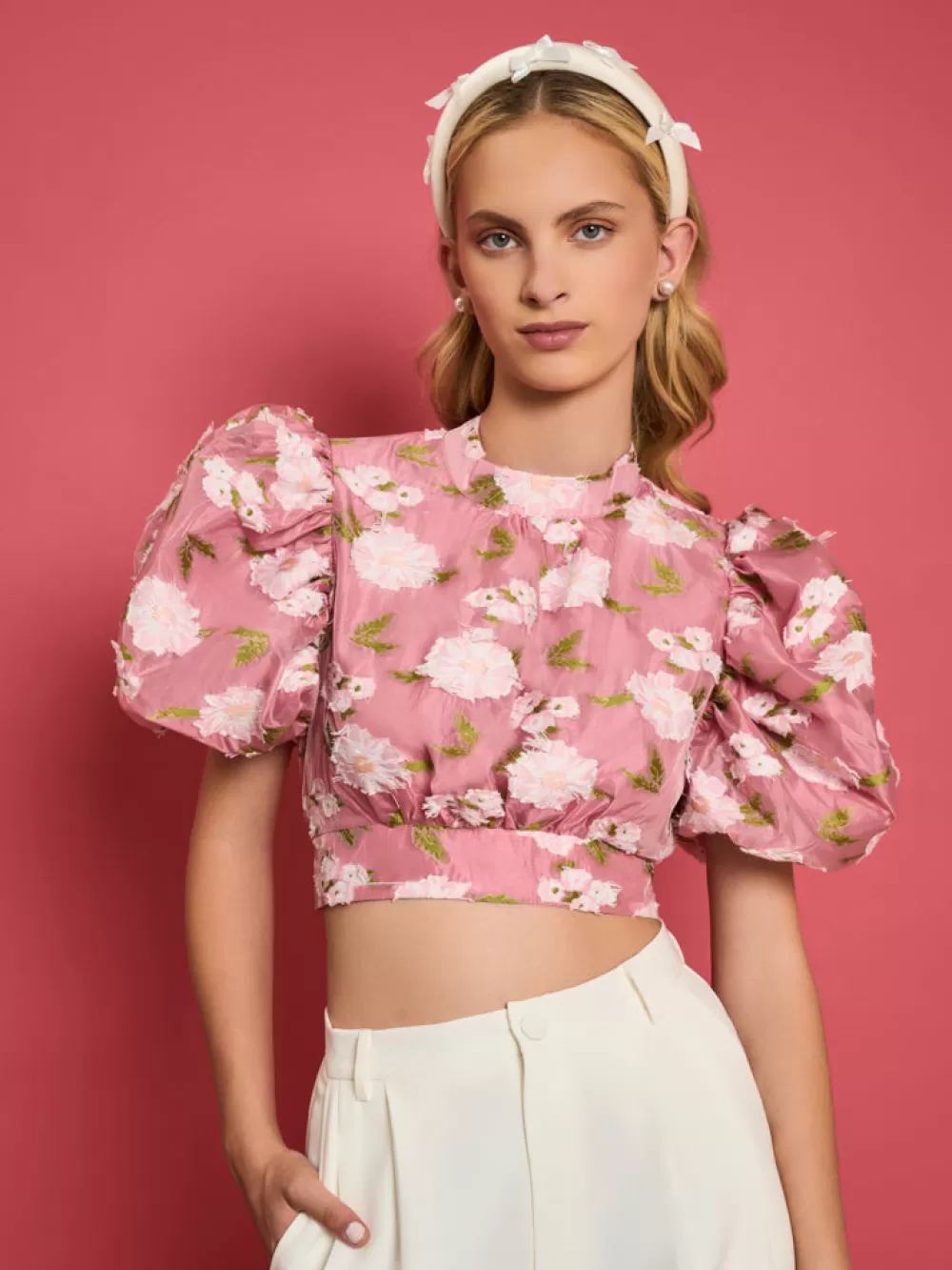 Best DREAM Pansy Jacquard Tie Top Women Tops | Dream