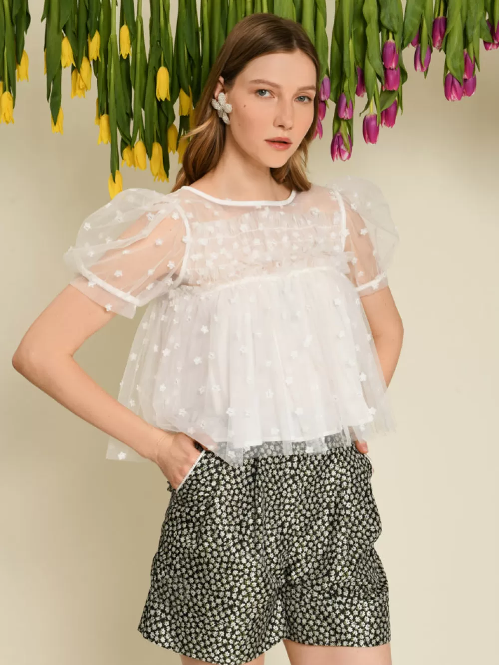 Shop DREAM Seed Tulle Top Women Tops | Dream