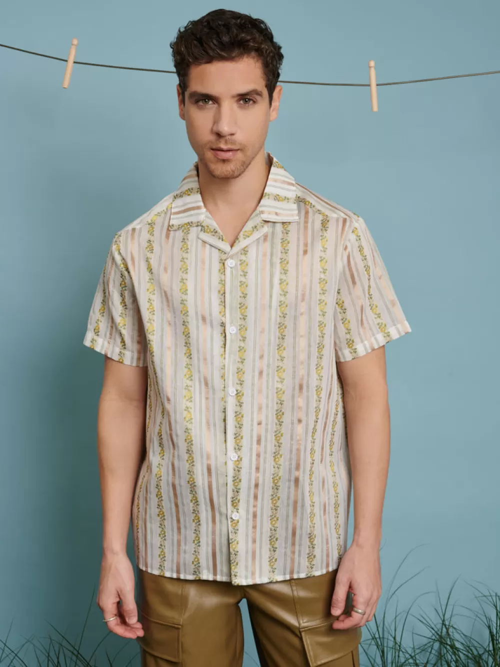 Shop Ezra Revere Collar Shirt Shirts