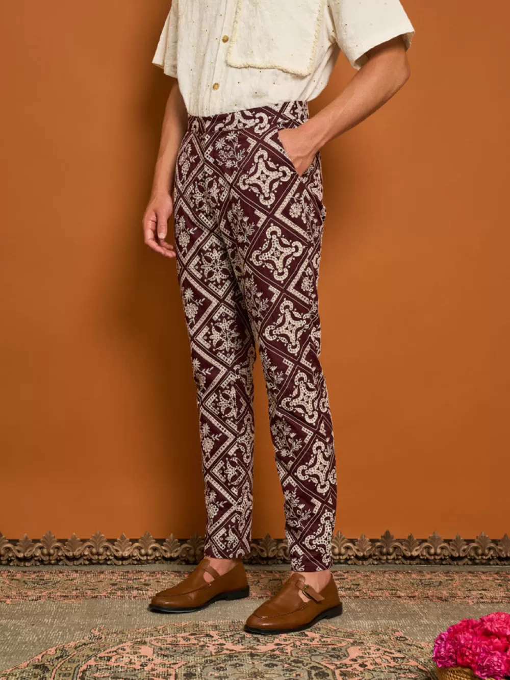 Outlet Garnet Embroidered Tailored Trousers Trousers