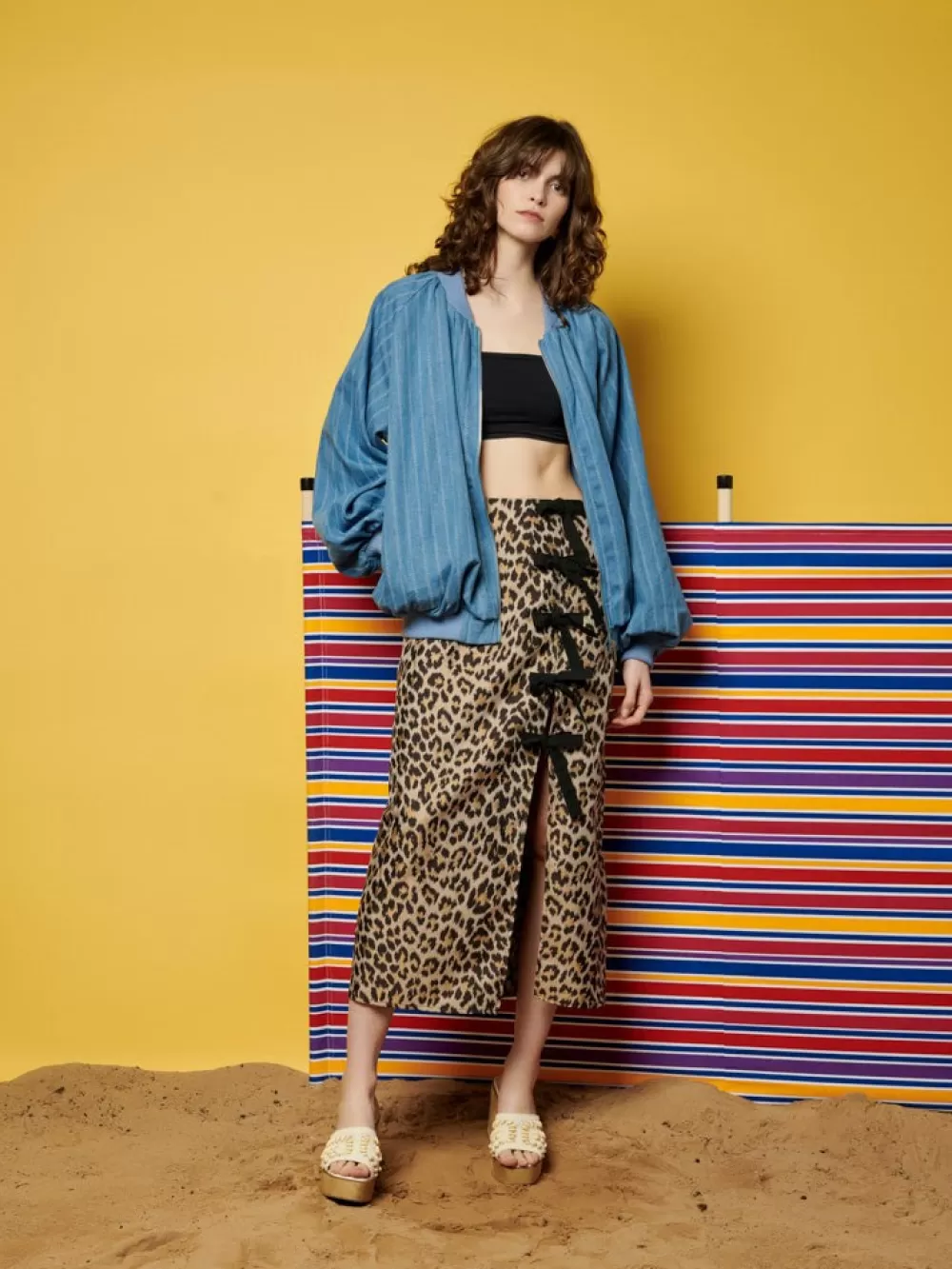 Clearance Ghospell  Patty Leopard Midi Skirt Women Bottoms | Ghospell