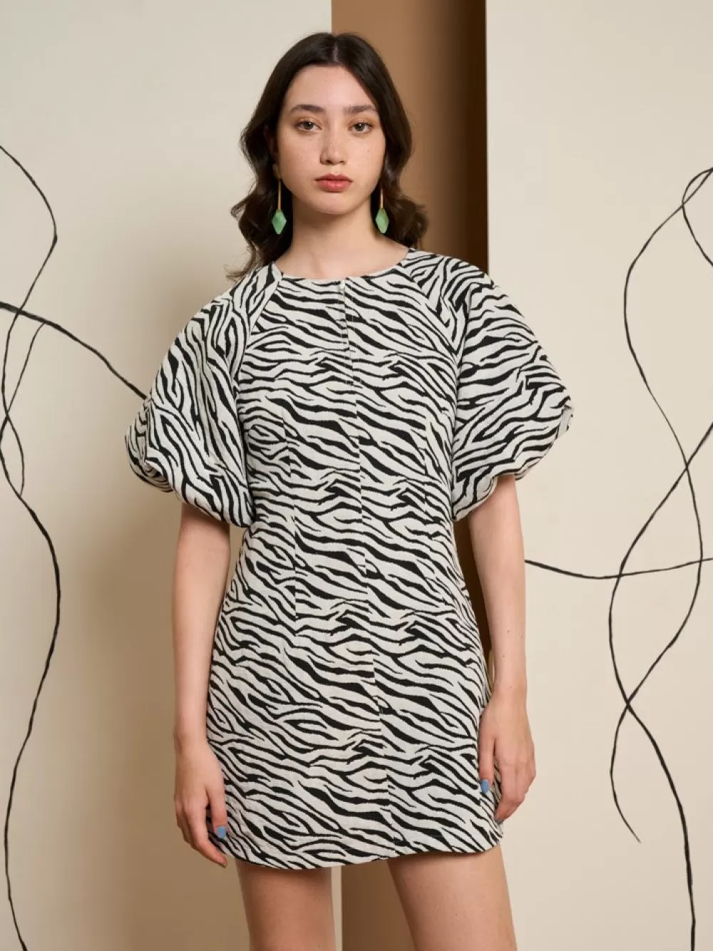 Shop Ghospell Stevie Zebra Mini Dress Women Dresses | Ghospell