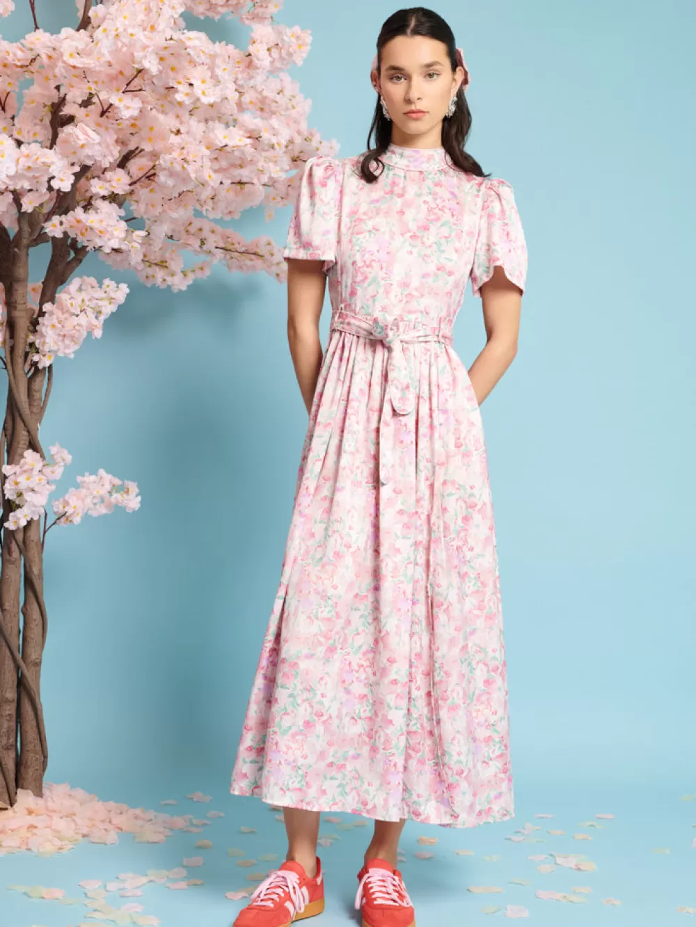 Flash Sale Kanzan Floral Midi Dress Women Dresses