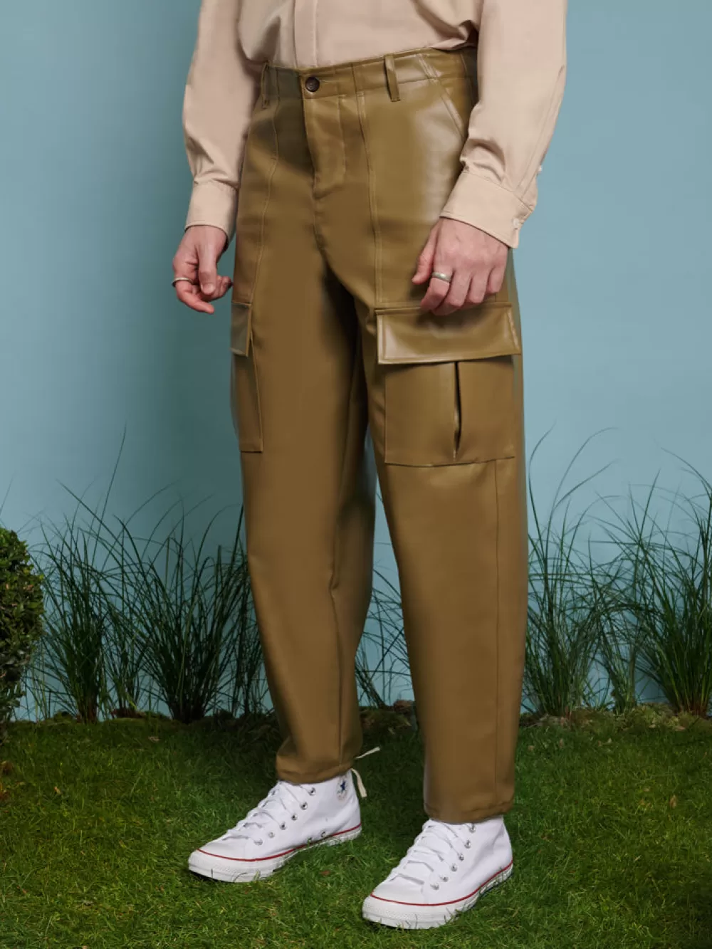 Cheap Miller PU Cargo Trousers Trousers