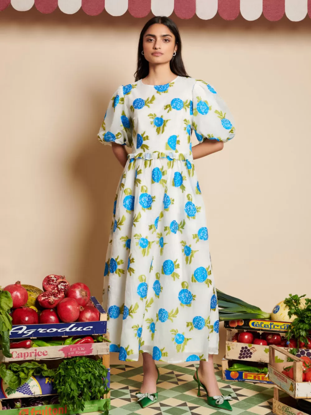 Online Orchard Jacquard Midi Dress Women Dresses