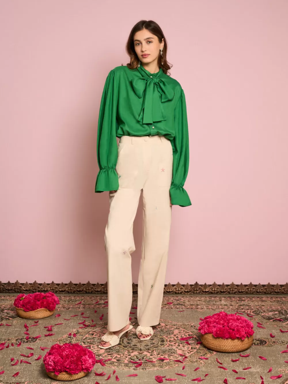 Online Primrose Embroidered Trousers Women Bottoms