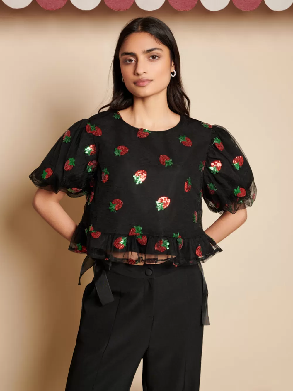 Shop Strawberry Sequin Top Women Tops